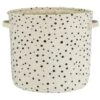 B&M Spot Fabric Basket - Cream -B&M 395900 white spot basket