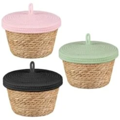 B&M Kendall Basket With Lid - Green -B&M 395974 395975 395976 kendall basket with lid group 1