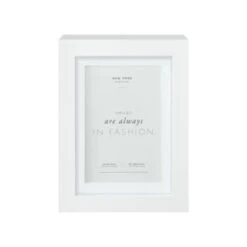 B&M New York Box Photo Frame - 4 X 6" - White -B&M 396446 new york box frame mounted 5x7 white 2