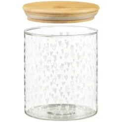 B&M Printed Glass Bamboo Storage Jars 3pc -B&M 396485 3pk printed glass bamboo storage jars 4