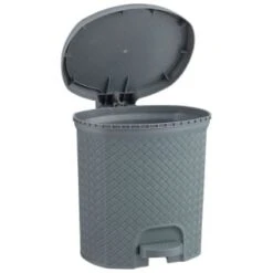 B&M Knit Peddle Bin - Grey -B&M 400123 grey knit peddle bin
